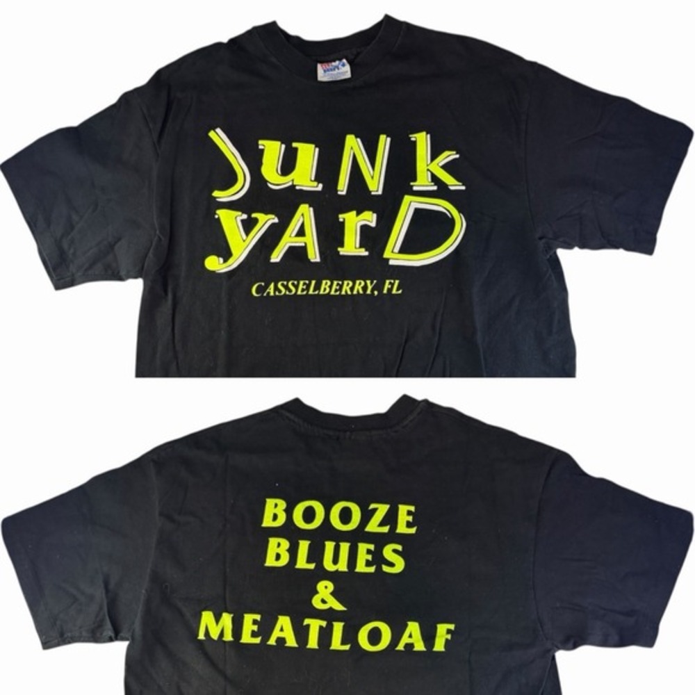 Vintage 90's Casselberry Florida Junk Yard Bar Restaurant Shirt Size L - Picture 1 of 7